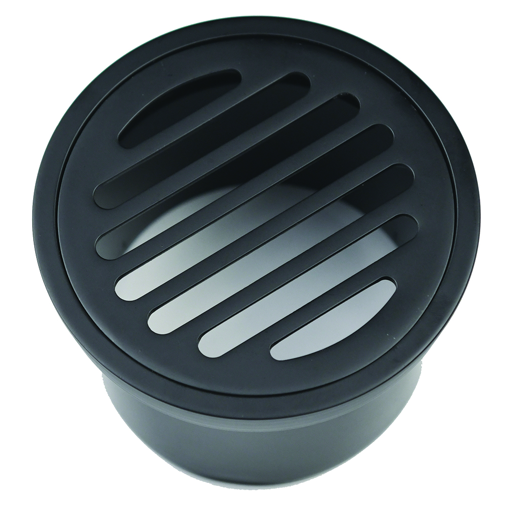 Floor Waste Round 100Mm Black